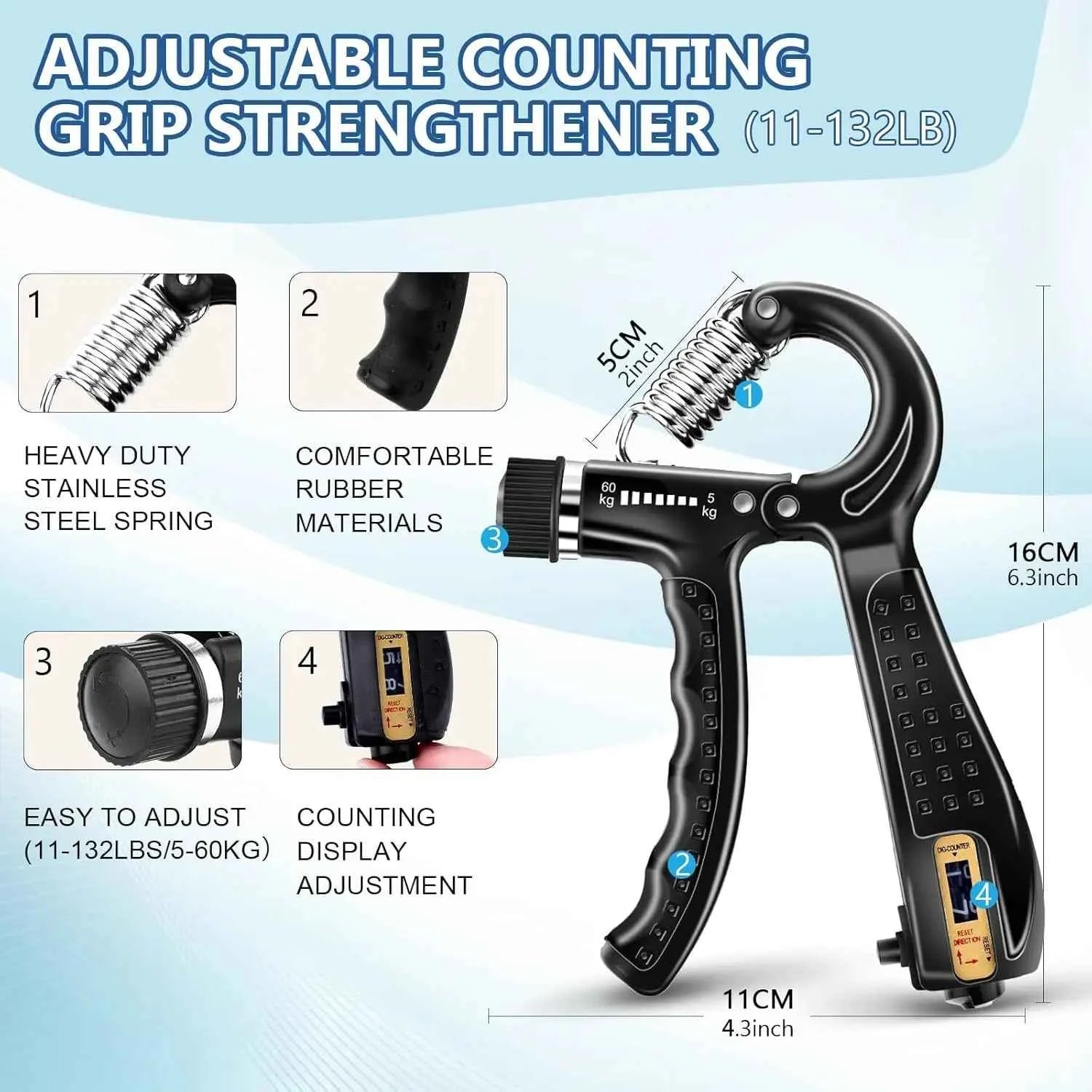 Adjustable Hand Gripper and Finger Exercisers Kit