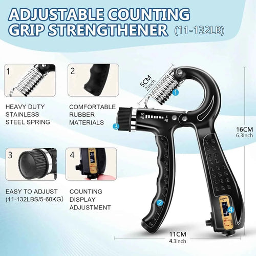 Adjustable Hand Gripper and Finger Exercisers Kit