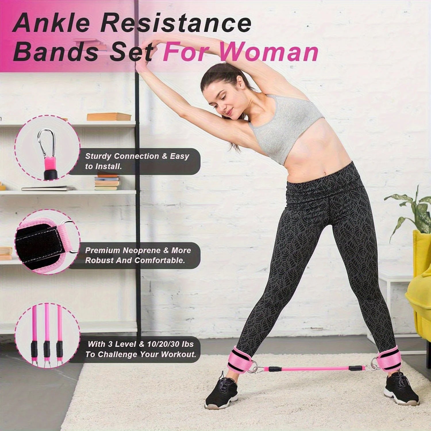 Home Gym Resistance Bands Set for Legs and Hips