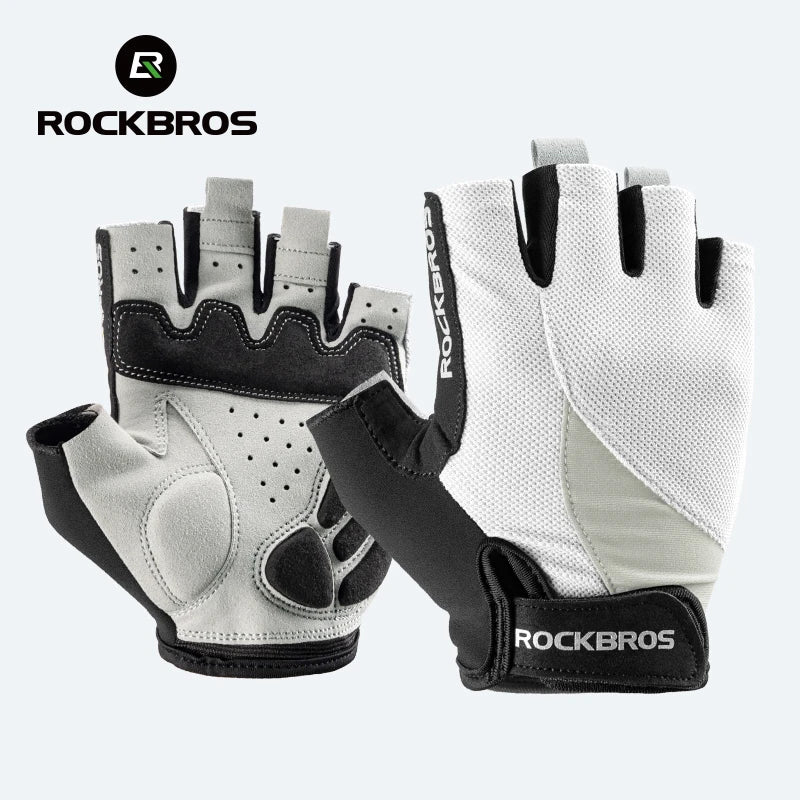ROCKBROS Fingerless Cycling Gloves Microfiber Shock-Absorbing