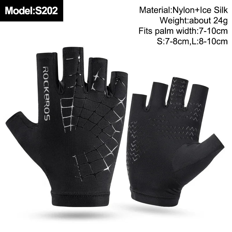 ROCKBROS Fingerless Cycling Gloves Microfiber Half Finger