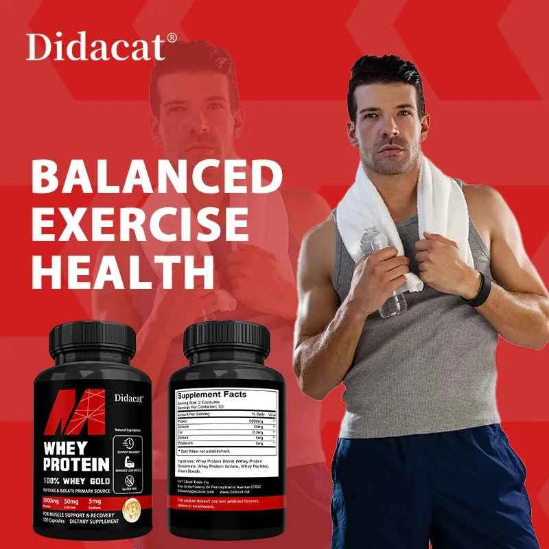 Whey Protein Capsules 5000mg for Muscle Recovery