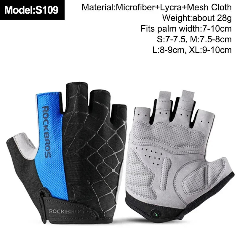 ROCKBROS Fingerless Cycling Gloves Microfiber Half Finger