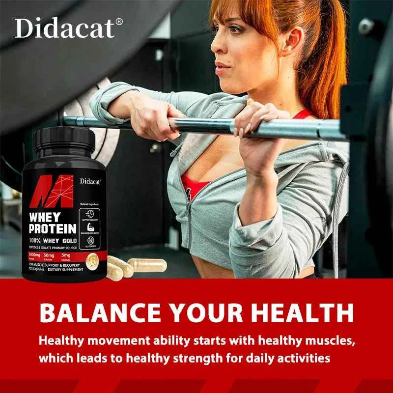Whey Protein Capsules 5000mg for Muscle Recovery