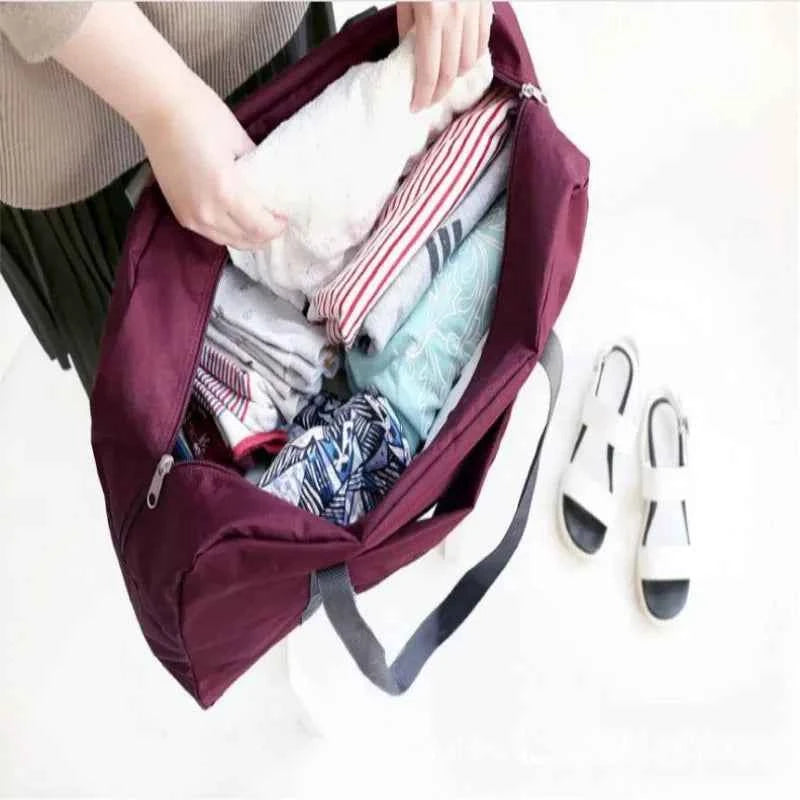 Foldable Nylon Travel Duffel Bag for Women and Girls