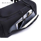 OZUKO Waterproof Canvas Gym Bag for Men Black Grey