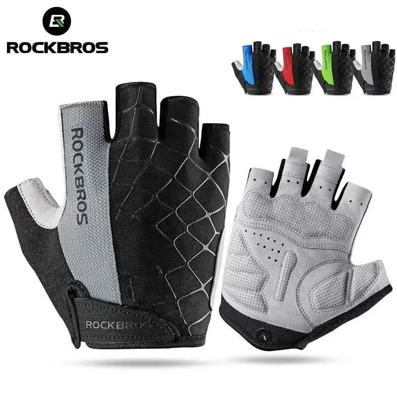 ROCKBROS Fingerless Cycling Gloves Microfiber Half Finger