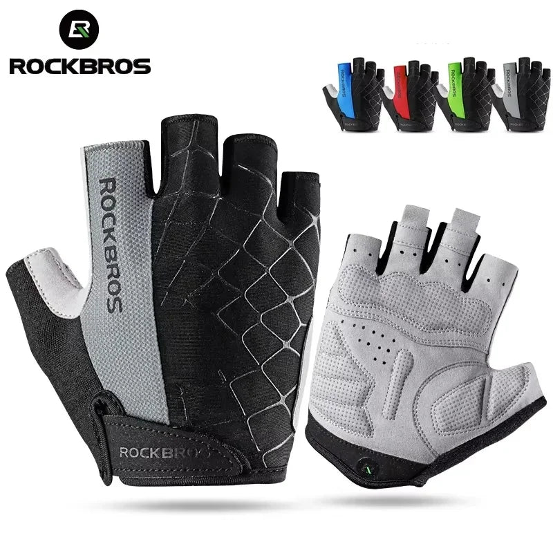 ROCKBROS Fingerless Cycling Gloves Microfiber Half Finger