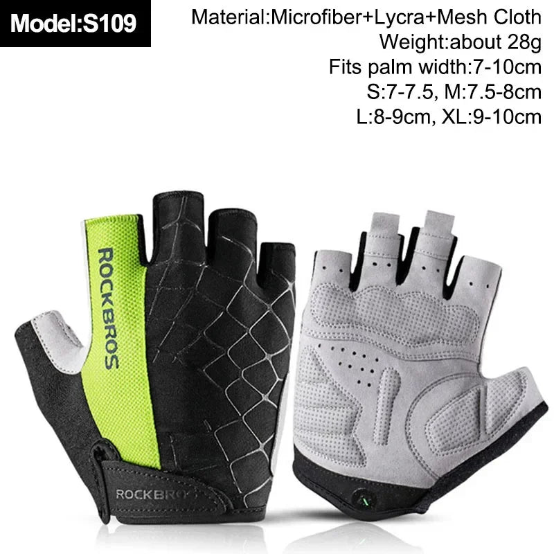 ROCKBROS Fingerless Cycling Gloves Microfiber Half Finger