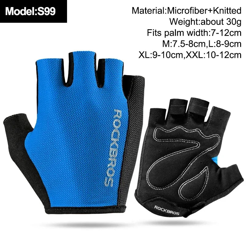 ROCKBROS Fingerless Cycling Gloves Microfiber Half Finger