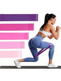 Pink Resistance Bands Set for Leg and Butt Workouts