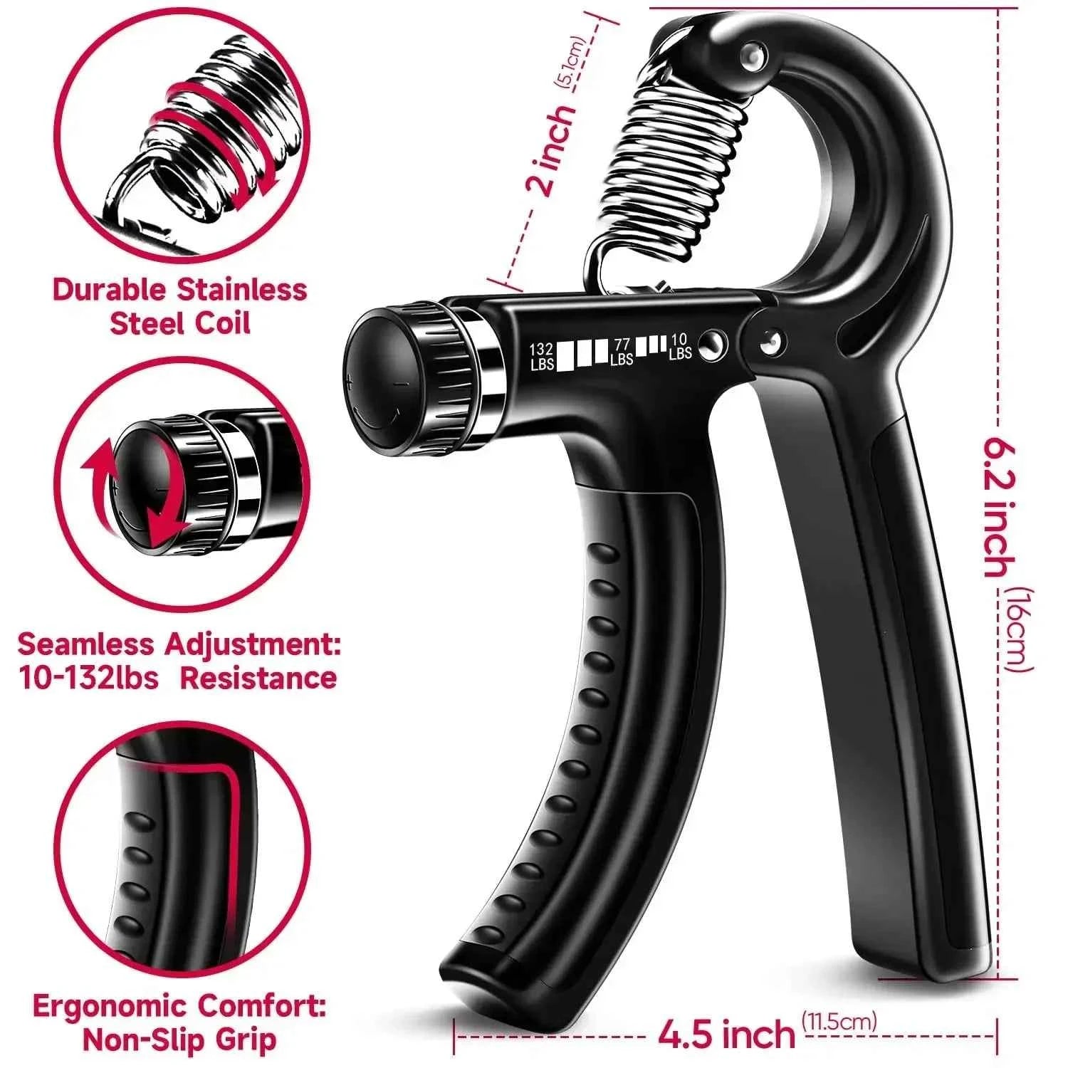 Adjustable Hand Gripper 5-60Kg for Strength Training