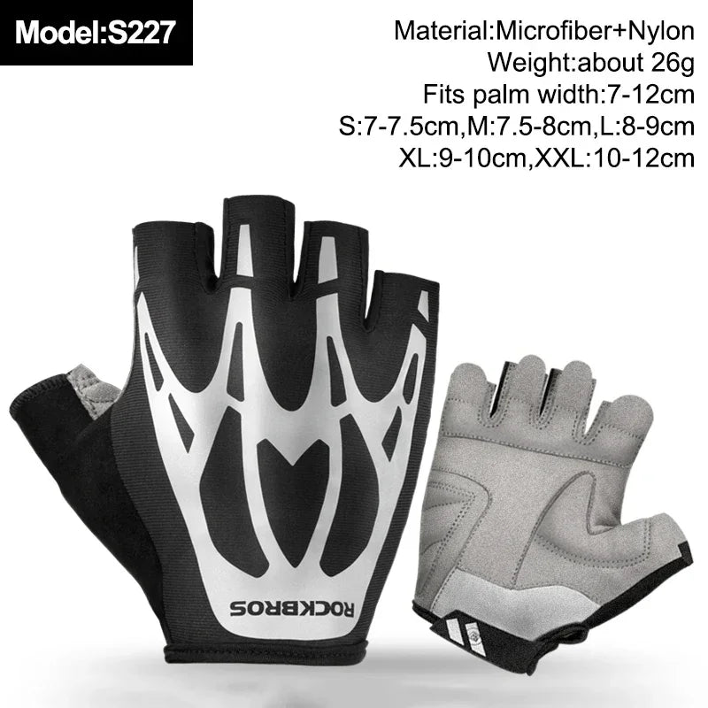 ROCKBROS Fingerless Cycling Gloves Microfiber Half Finger
