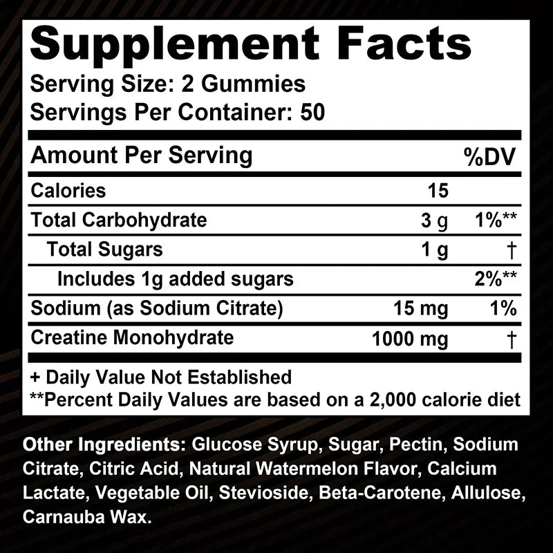 Creatine Monohydrate Gummies 60pcs for Muscle Growth