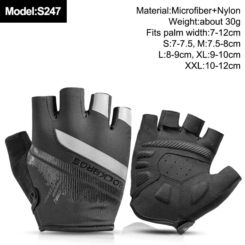 ROCKBROS Fingerless Cycling Gloves Microfiber Half Finger