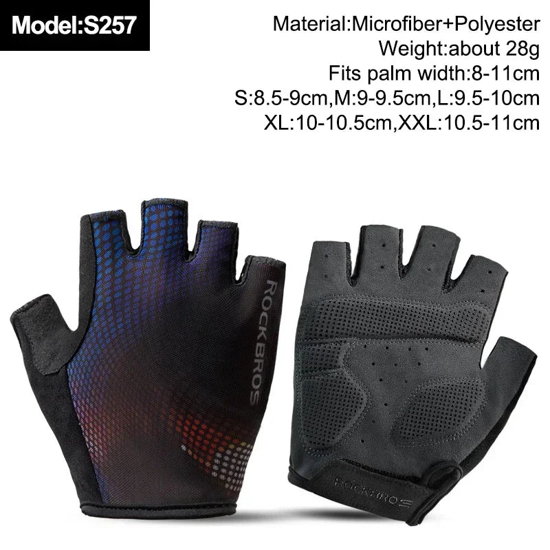 ROCKBROS Fingerless Cycling Gloves Microfiber Half Finger