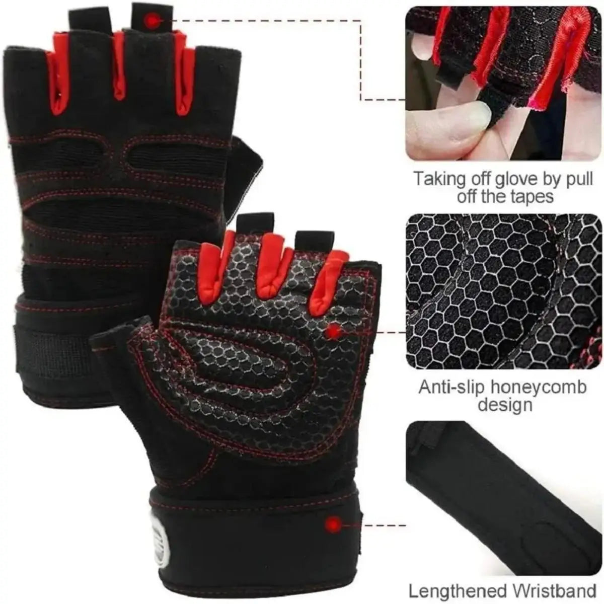 Nylon Gym Gloves for Weight Lifting and Fitness