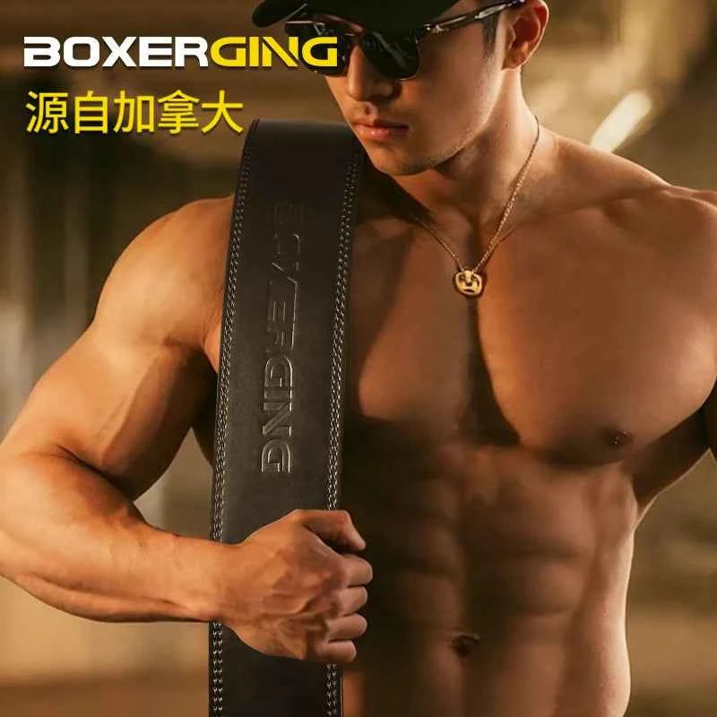 Men's Genuine Leather Powerlifting Belt Quick Release