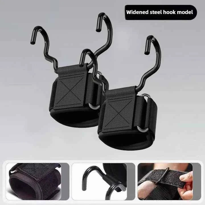 Weight Lifting Hooks with Adjustable Wrist Wraps