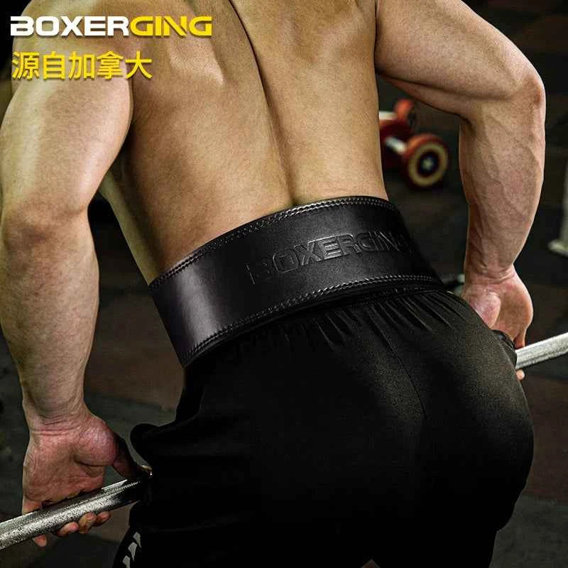 Men's Genuine Leather Powerlifting Belt Quick Release