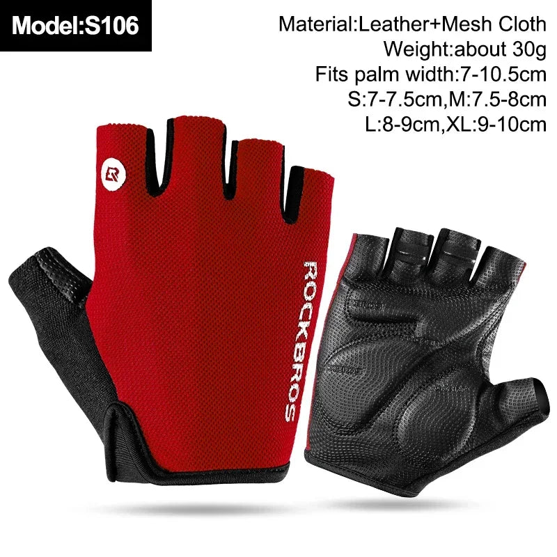 ROCKBROS Fingerless Cycling Gloves Microfiber Half Finger