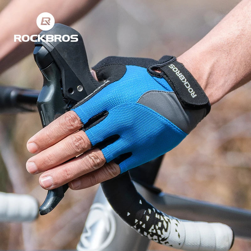 ROCKBROS Fingerless Cycling Gloves Microfiber Shock-Absorbing