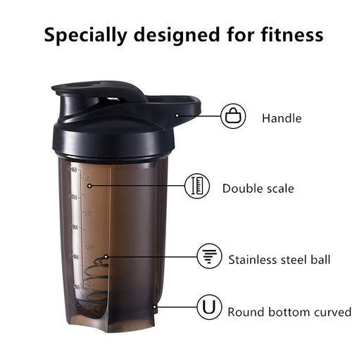 500ML Portable Sport Shaker Bottle for Gym Use
