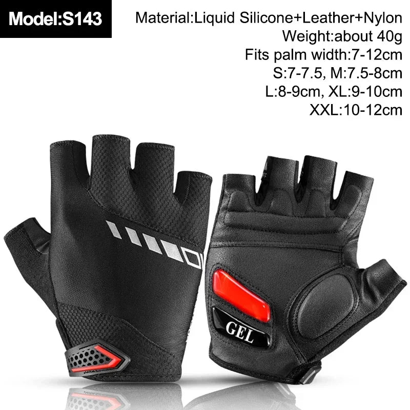 ROCKBROS Fingerless Cycling Gloves Microfiber Half Finger
