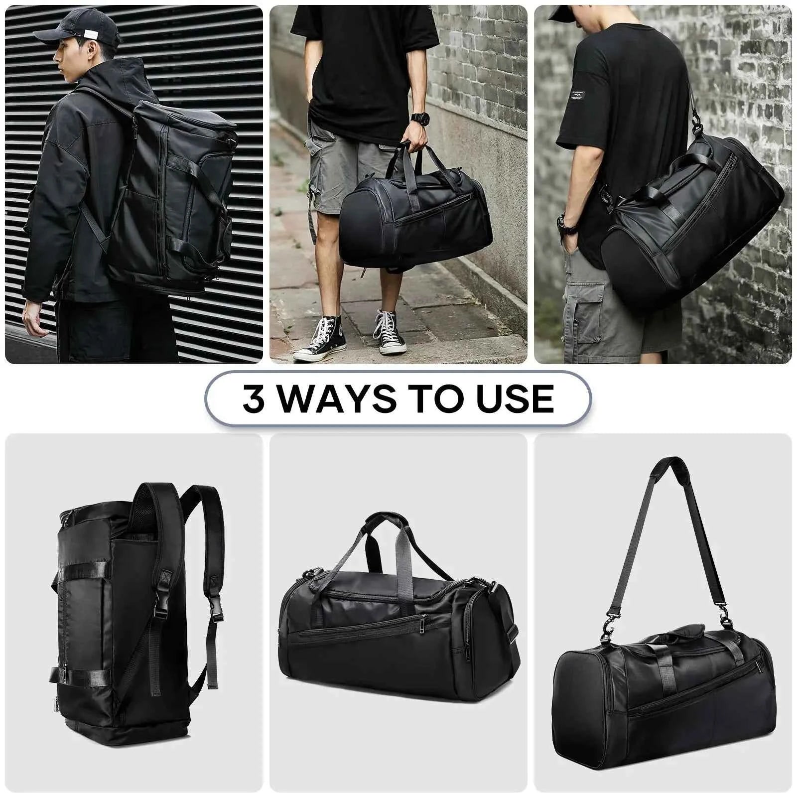 Likros 40L Lightweight Foldable Gym Bag with Shoes Compartment