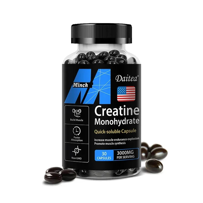 Creatine Monohydrate 3000 Mg Capsules for Muscle Growth