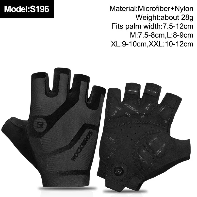 ROCKBROS Fingerless Cycling Gloves Microfiber Half Finger