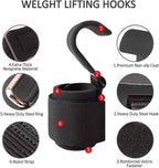 Weight Lifting Hooks with Adjustable Wrist Wraps