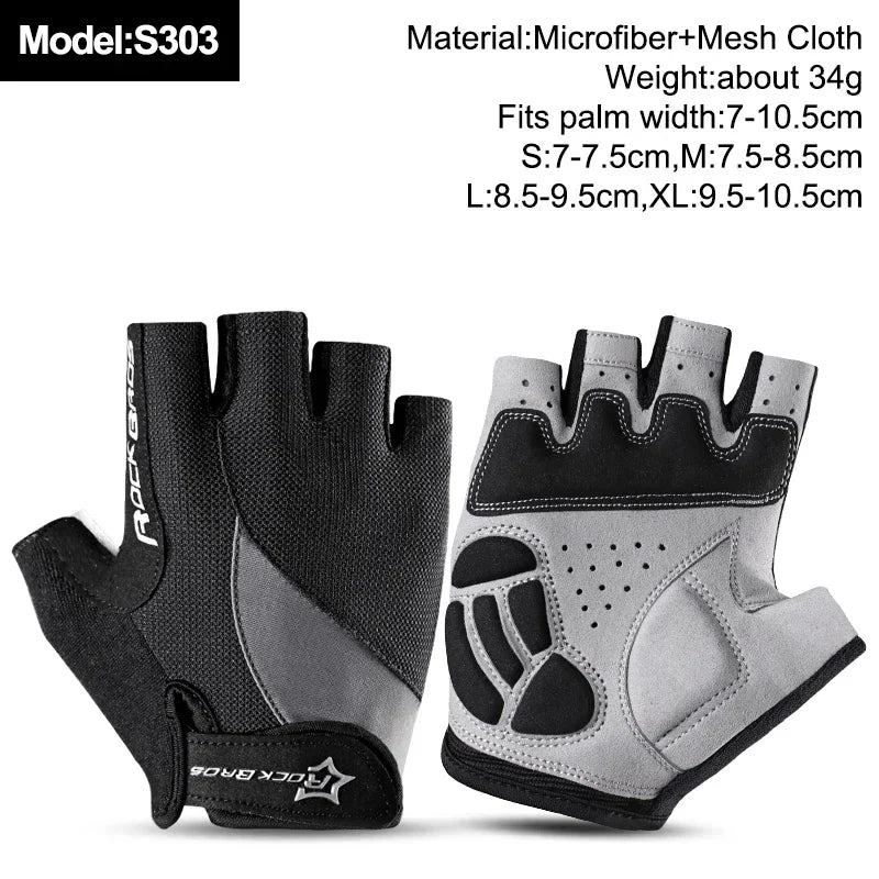 ROCKBROS Fingerless Cycling Gloves Microfiber Half Finger