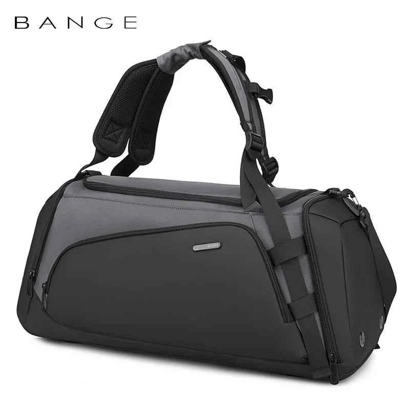 OZUKO Waterproof Canvas Gym Bag for Men Black Grey