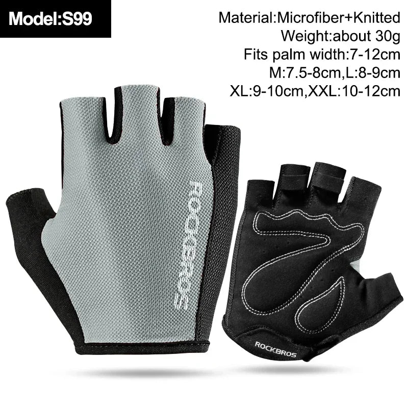 ROCKBROS Fingerless Cycling Gloves Microfiber Half Finger