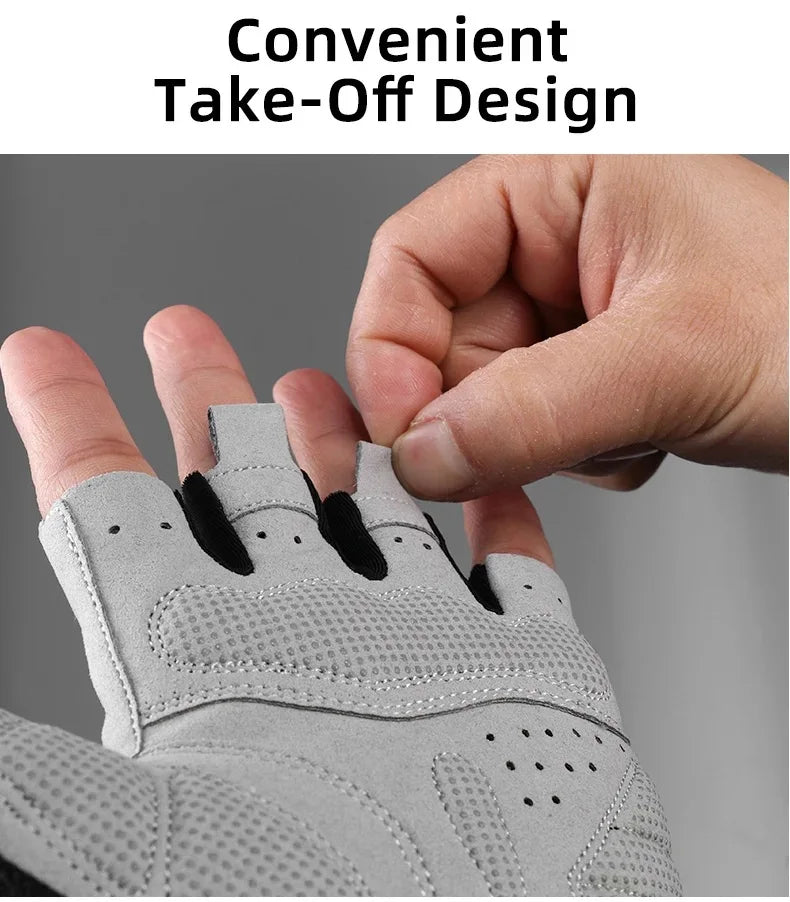 ROCKBROS Fingerless Cycling Gloves Microfiber Half Finger