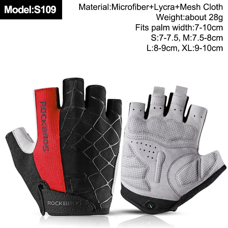 ROCKBROS Fingerless Cycling Gloves Microfiber Half Finger