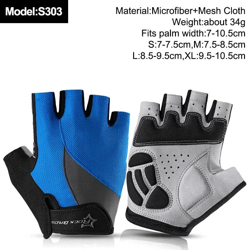 ROCKBROS Fingerless Cycling Gloves Microfiber Half Finger