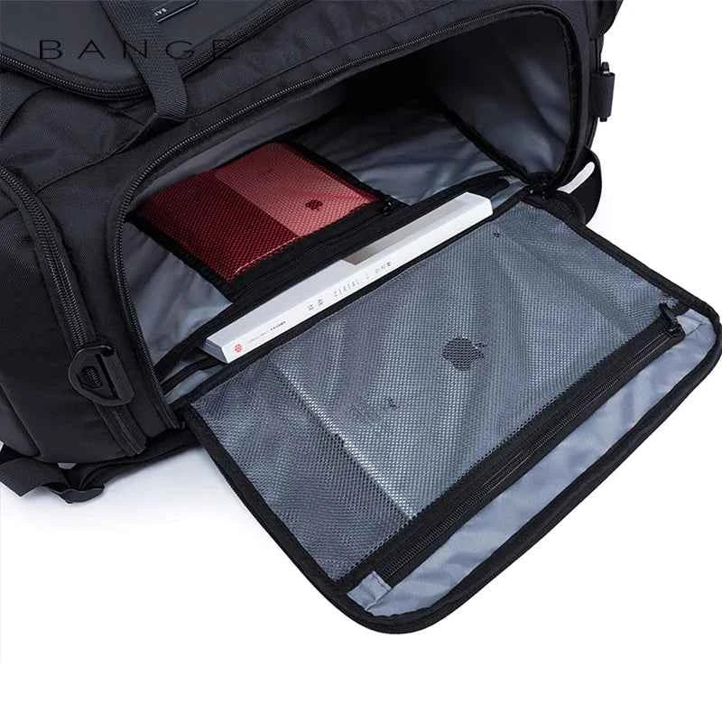 OZUKO Waterproof Canvas Gym Bag for Men Black Grey