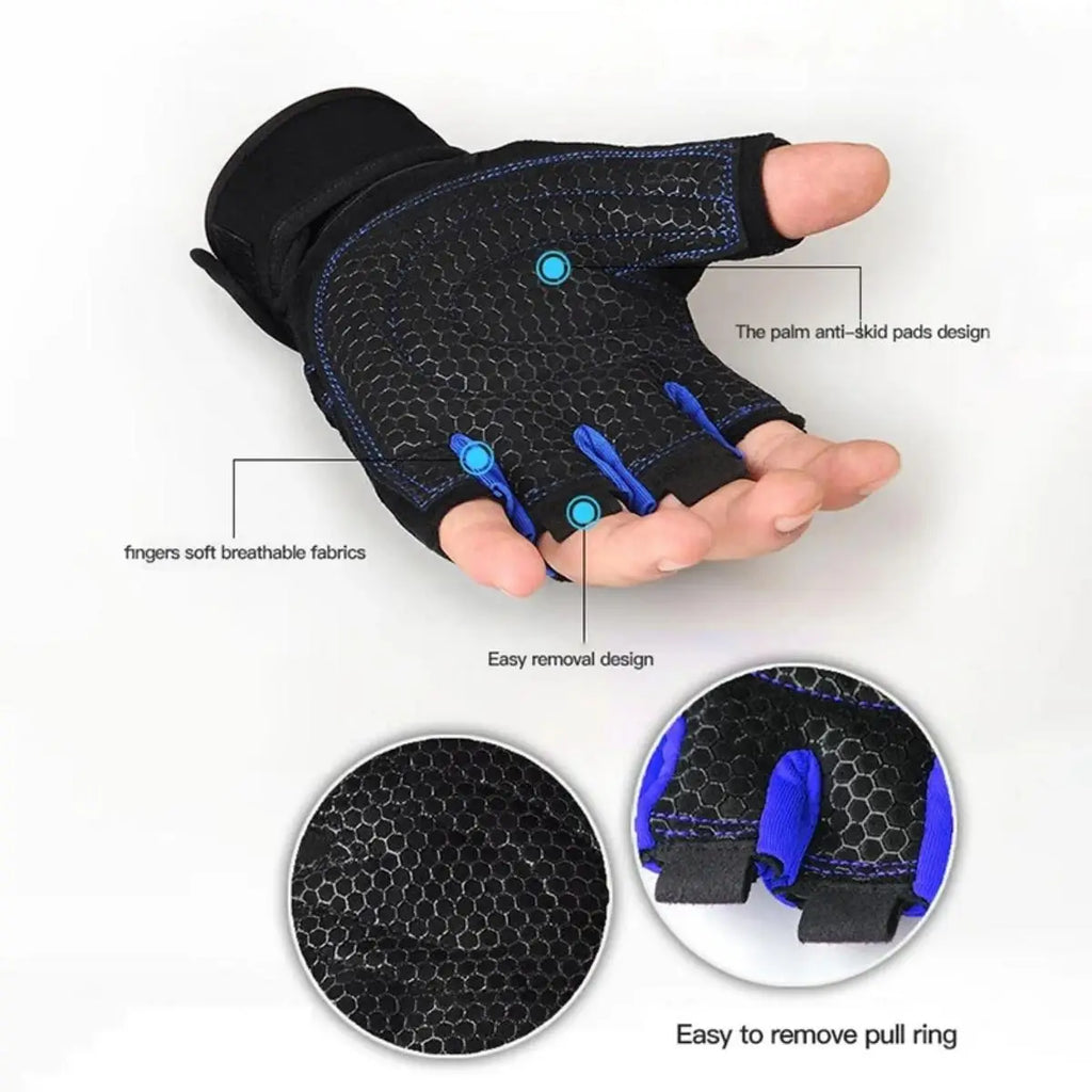 Nylon Gym Gloves for Weight Lifting and Fitness