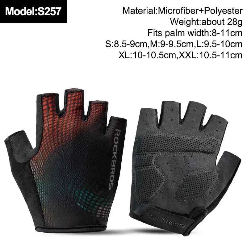 ROCKBROS Fingerless Cycling Gloves Microfiber Half Finger