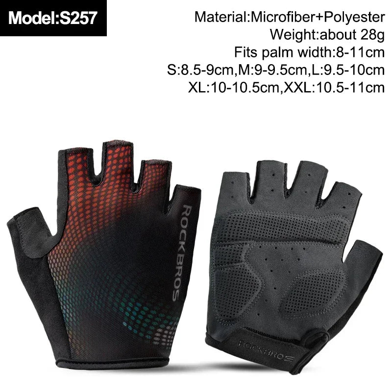ROCKBROS Fingerless Cycling Gloves Microfiber Half Finger
