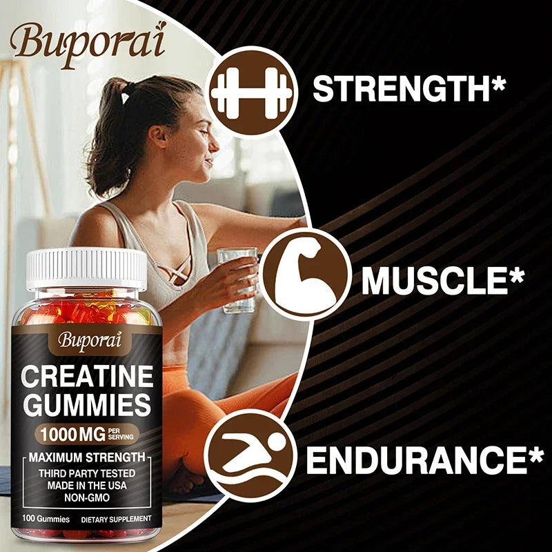 Creatine Monohydrate Gummies 60pcs for Muscle Growth