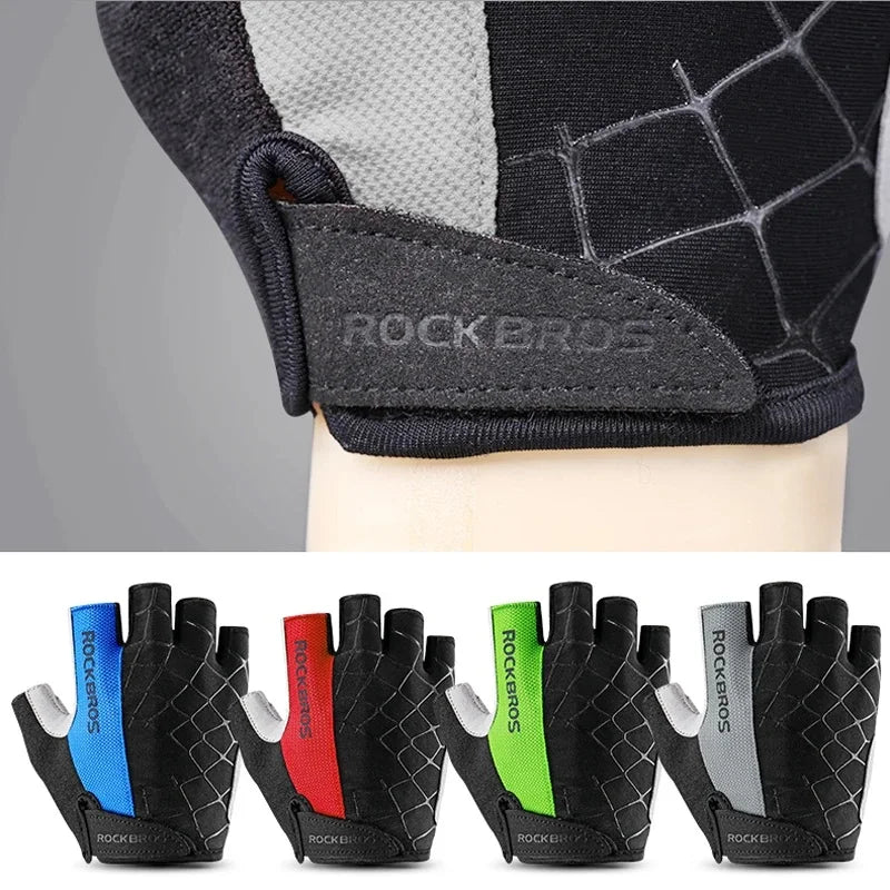 ROCKBROS Fingerless Cycling Gloves Microfiber Half Finger